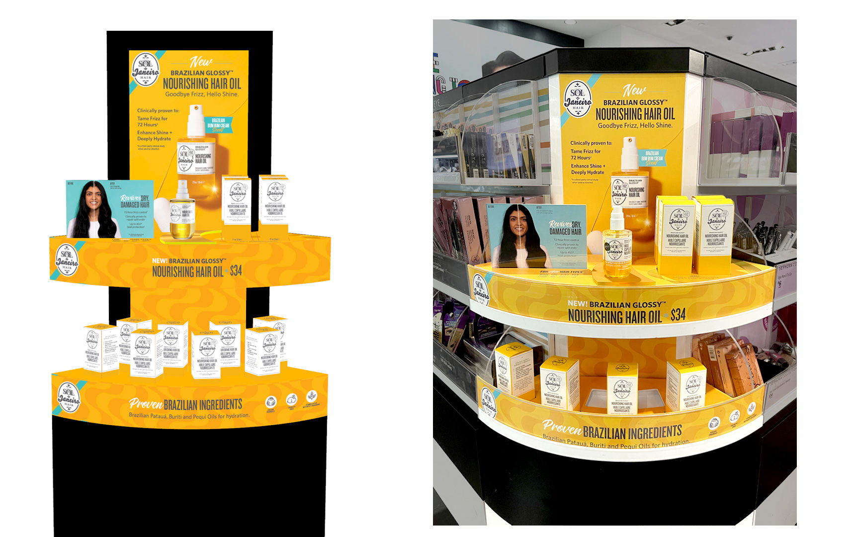 SDJ Hair Oil display